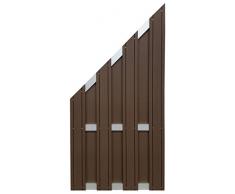 EVERFLOOR Garten Zaun Sichtschutz Zäune WPC mit Alu Streben 90 x 180 / 90 cm