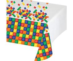 Creative Converting 315252 Birthday Plastic Tablecover Block Party Geburtstag Kunststoff Tischdecke, plastik, mehrfarbig