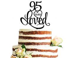 Acryl Birthday Kuchen Topper 95 schwarz