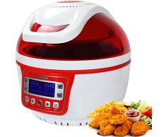 Syntrox Germany Turbo-Heißluftfritteuse Heißluftgarer Fritteuse Air-fryer mit LED-Display, 10 Liter Garraum, max. 250°, Fettfrei frittieren, rot