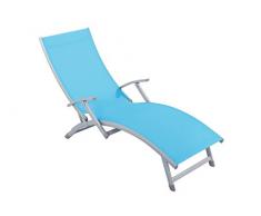 Dajar 48105 Strandliege Soleil Patio Blau/grau 175 x 49,5 x 88 cm