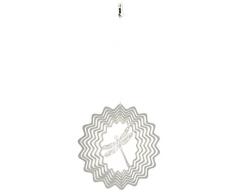 NATURES MELODY - Cosmo Windspiel LIBELLE, ca. 5 Zoll / ca. 12 cm, Libelle, silberfarben