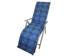 Beo Gartenstuhlkissen Polster Sesselkissen Stuhlkissen Sitzkissen für Relaxstühle karo Blautöne