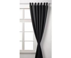 Vorhang Blickdicht Matte unifarbene Gardine mit Schlaufen. Aus edlem Microsatin Micofaser-Gewebe. 175x140, Schwarz, 20400