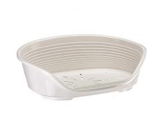 Ferplast Kunststoff Haustierkorb für Hunde und Katzen Siesta Deluxe 8, Tierkorb, Lüftungsschlitze im Boden, Rutschfest, Komfortabler hoher Rand auch als Kinnstütze, 82 x 59,5 x H 25 cm, grey