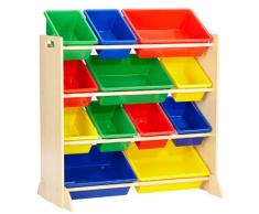 KidKraft Aufbewahrungsboxen mit Ständer Sort Store It Aufbewahrungsregal für Spielsachen, MDF Kunststoff, Primärfarben (Blau/Rot/Grün/Gelb)