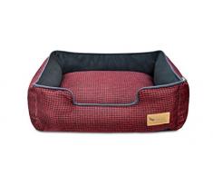 P.L.A.Y – Pet Lifestyle & You PY3011CXLF Lounge Bett Houndstooth, XL, rot/schwarz