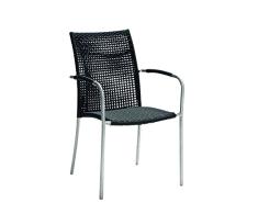 acamp Rona Stapelsessel Edelstahl/schwarz Gartenmöbel 4 In 1, 53x57x87 cm