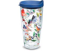 Tervis Isolierbecher mit Wickel und blauem Deckel 24 oz farblos