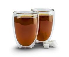 Ambition 96853 Doppelwandige Kaffeegläser Mia 2 St. 350 ml Set Glas Thermoglas Latte Macchiato Kaffee Tee Milch warme kalte Getränke Geschenk