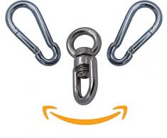 KLIFFHÄNGER Dreh Wirbel mit Kugellager und Zwei Karabiner für Hängesessel | bis 120 Kg Edelstahl | Verschiedene Varianten