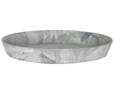 Artstone Untersetzer rund, frostbeständig und leichtgewichtig, 35 x 5 cm, grau