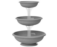 Bama Set 3 Schüsseln, Springbrunnen, Harz, Grau, Ø 50/40/30x60 cm