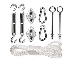 GreenBlue GB508 Sonnensegel Befestigungs-Kit Montageset Zubehör Edelstahl Schrauben Karabiner