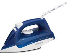 Bomann DB 6004 CB Dampfbügeleisen mit 7 Funktionen, Edelstahlspezialsohle, stufenlose Temperaturregulierung, zuschaltbare Selbstreinigungsfunktion, Weiß/Blau