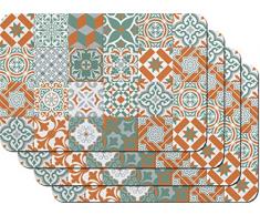 Venilia Tischset für Esszimmer Rewind brick, Platzset 4er Set abwischbar Polypropylen, lebensmittelecht, 45 x 30 cm, 4 Stück, 59117