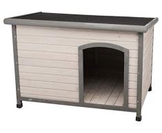 Trixie 39563 natura Hundehütte Classic mit Flachdach, L: 116 × 82 × 79 cm, grau