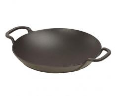 Dehner Grillzubehör Wokpfanne, Ø 38 cm, Höhe 10 cm, Gusseisen, schwarz