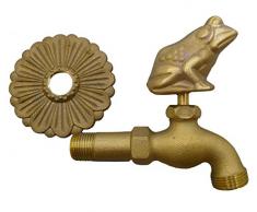 S&M 553547 – Auslaufhahn/Wasserhahn für Garten, Motiv Frosch, 1,27 x 1,9 cm (1/2 x 3/4 Zoll), mit Rosette