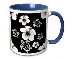 3dRose 296186_6 Mug Becher, keramik, blau/weiß