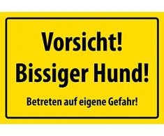 Schatzmix Vorsicht bissiger Hund warn Schild Metal Sign deko Sign Garten Blech