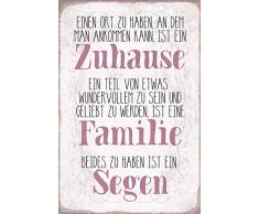 Schatzmix Einen Ort zu haben, an dem Man ankommen kann, ist EIN Zuhause Metal Sign deko Schild Blech Garten