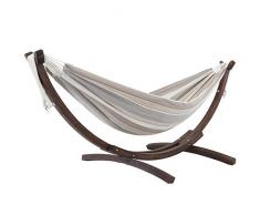 Vivere C8SPSN-DO Doppelhängematte aus Sunbrella® mit stabilem Bogengestell aus Massivkiefernholz - Dove