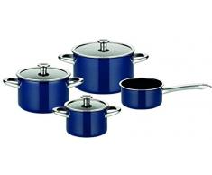 ELO Topfset MIDNIGHT, Kochtöpfe aus Stahlkeramik mit Glasdeckel, Kochgeschirr für Ceran-, Gas-, Elektro-, Induktionsherde - spülmaschinengeeignet, Menge: 1 x 4er Set