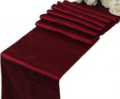 MDS Tischläufer für Hochzeiten, 30,5 x 274,3 cm, Satin, für Hochzeit, Bankett, Dekoration, mehr als 30 Farben, Satin, kastanienbraun, 10