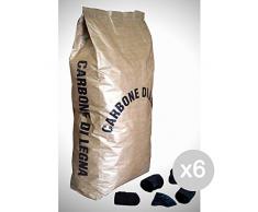 Set mit 6 Holzkohle für Grill und Kamin