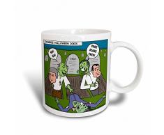 3dRose Halloween Zombie Practical Jokes Clinton and Nixon Masks Keramiktasse, 425 ml, Weiß