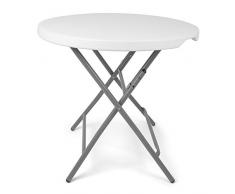 Park Alley Gartentisch klappbar in weiß - runder Klapptisch für Balkon, Terrasse und Garten geeignet - als Partytisch und Beistelltisch nutzbar - Durchmesser ca. 80 cm, Höhe ca. 74cm
