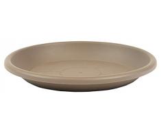 greemotion Blumentopfuntersetzer Taupe - Untersetzer Blumen mit 34 cm Durchmesser Höhe 4,4 cm - Pflanzkübel Untersetzer aus Kunststoff - Pflanzenuntersetzer rund - Pflanzen-Untertopf