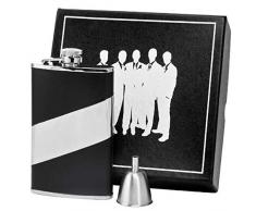 Visol Outlaw III Flachmann, Geschützmetall Descent, schwarzes Leder, 237 ml schwarz