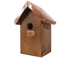 Esschert Design Nistkasten, Vogelhaus Zaunkönig in braun mit Kupferdach, ca. 14 cm x 11 cm x 20 cm