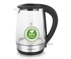 Glas Wasserkocher 1.7L, BPA, frei aus bestem Borosilikatglas, 2200 Watt, schöne blaue LED Innenbeleuchtung, Auto Off, Überhitzungsschutz, mit hochwertigem Edelstahl abgedecktes Heizelement, formschön