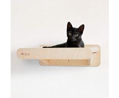 Hängematte Comfort 45 - Hängematte Hundehütte Wanduhr für Katzen. Birke natur und Stoff (cm.45)