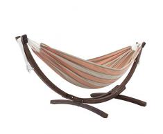 Vivere C8SPSN-CA Doppelhängematte aus Sunbrella® mit stabilem Bogengestell aus Massivkiefernholz - Cameo