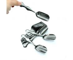 Buorsa 20 Stück Mini Edelstahl Teelöffel Teeschaufel Essenzielle Teelöffel Kaffeepulver Schaufel Süßigkeitenlöffel