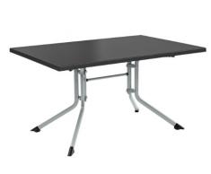 Kettler Klapptisch Boulevard 115 x 70 cm - rechteckiger Esstisch für Terrasse, Garten, Wintergarten etc. - silber & anthrazit