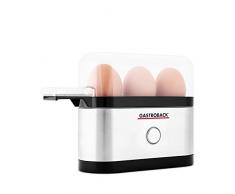 GASTROBACK #42800 Design Eierkocher Mini, für bis zu 3 Eier, inkl. Meßbecher mit Skala, 350 Watt, Schwarz, Edelstahl