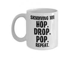 PixiDoodle Skydiving 101 Skydiver und Free Falling Kaffeetasse 11 oz weiß