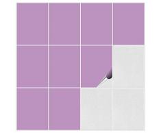 FoLIESEN Fliesenaufkleber fÃ¼r Bad und KÃ¼che - 15x20 cm - flieder matt - 30 Fliesensticker fÃ¼r Wandfliesen
