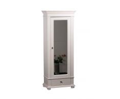 BFK Möbel Collection 29866 Dielenschrank Leona, Astfichte massiv, 80 x 200 x 46 cm, weià lasiert
