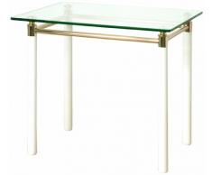 Haku-Möbel 42332 Beistelltisch 60 x 50 x 54 cm, weiÃ/vergoldet