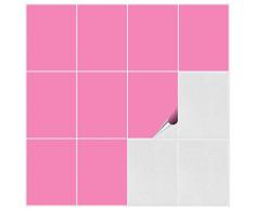 FoLIESEN Fliesenaufkleber fÃ¼r Bad und KÃ¼che - 15x20 cm - hellrosa glÃ¤nzend - 15 Fliesensticker fÃ¼r Wandfliesen