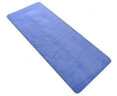 Hanse Home 101153 unifarben Teppich Läufer Brücke Bettumrandung Stufenmatten Treppenschoner, blau, 3-teilig, 2x 70 x 140 cm, 1x 70 x 240 cm