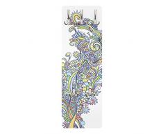 Apalis 78593 Wandgarderobe Blütenrausch | Design Garderobe Garderobenpaneel Kleiderhaken Flurgarderobe Hakenleiste Holz Standgarderobe Hängegarderobe | 139x46cm