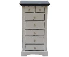 SIT-Möbel 9710-97 Kommode Spa, Akazie massiv, Farbe taupe, 5 groÃe und 2 kleine Schubladen, 53 x 36 x 100 cm