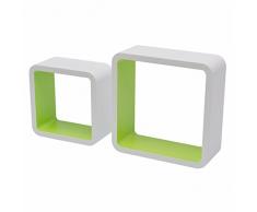 Duraline 2DC Dekoratives Wandregal, MDF, WeiÃ/Grün, 26 x 10 x 26 cm